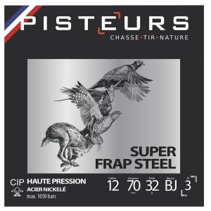 12/70 ACIER HAUTE PRESSION N°4 32G CARTOUCHES PISTEURS SUPER FRAP BOURRE À JUPE BTE 25